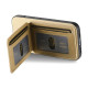 For Samsung Galaxy S24+ 5G Twill Fabric Leather Vertical Flip RFID Card Bag Phone Case(Khaki)