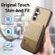 For Samsung Galaxy S24+ 5G Twill Fabric Leather Vertical Flip RFID Card Bag Phone Case(Khaki)