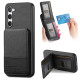 For Samsung Galaxy S23+ 5G Twill Fabric Leather Vertical Flip RFID Card Bag Phone Case(Black)