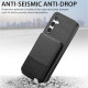 For Samsung Galaxy S23+ 5G Twill Fabric Leather Vertical Flip RFID Card Bag Phone Case(Black)