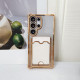 For Samsung Galaxy S24+ 5G Gradient Glitter Plating TPU Phone Case with Card Slot(Bule)