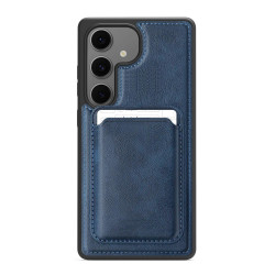 For Samsung Galaxy S24+ 5G Pindun MagSafe Card Slot Leather Back Phone Case(Blue)