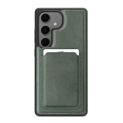 For Samsung Galaxy S24+ 5G Pindun MagSafe Card Slot Leather Back Phone Case(Green)