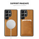 For Samsung Galaxy S24+ 5G Pindun MagSafe Card Slot Leather Back Phone Case(Green)