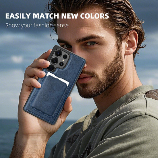 For Samsung Galaxy S24+ 5G Pindun MagSafe Card Slot Leather Back Phone Case(Green)