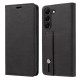 For Samsung Galaxy S23+ 5G Wristband Magnetic Leather Phone Case(Black)
