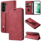 For Samsung Galaxy S23+ 5G Wristband Magnetic Leather Phone Case(Red)