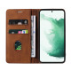 For Samsung Galaxy S23+ 5G Wristband Magnetic Leather Phone Case(Brown)