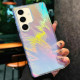 For Samsung Galaxy S24+ 5G Glossy Color-Plated Shockproof Phone Case(Colored Feather)