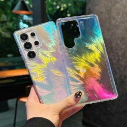 For Samsung Galaxy S24+ 5G Glossy Color-Plated Shockproof Phone Case(Colored Feather)