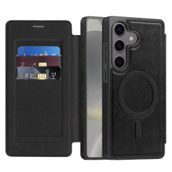 For Samsung Galaxy S24+ 5G Linton MagSafe Leather Phone Case(Black)