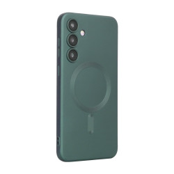 For Samsung Galaxy S24+ 5G ENKAY MagSafe Matte TPU Phone Case with Lens Film(Deep Green)