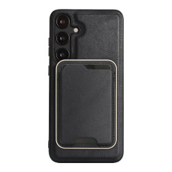 For Samsung Galaxy S24+ 5G Kalebol Slim MagSafe Ring Magnetic Card Bag Leather Phone Case(Black)