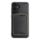 For Samsung Galaxy S24+ 5G Kalebol Slim MagSafe Ring Magnetic Card Bag Leather Phone Case(Black)