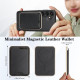 For Samsung Galaxy S24+ 5G Kalebol Slim MagSafe Ring Magnetic Card Bag Leather Phone Case(Black)