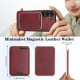 For Samsung Galaxy S24+ 5G Kalebol Slim MagSafe Ring Magnetic Card Bag Leather Phone Case(Red)