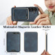 For Samsung Galaxy S24+ 5G Kalebol Slim MagSafe Ring Magnetic Card Bag Leather Phone Case(Blue)