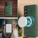 For Samsung Galaxy S24+ 5G Kalebol Slim MagSafe Ring Magnetic Card Bag Leather Phone Case(Green)