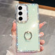 For Samsung Galaxy S24+ 5G Rhinestone Glitter TPU Ring Holder Anti-fall Phone Case(Light Green)