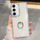For Samsung Galaxy S24+ 5G Rhinestone Glitter TPU Ring Holder Anti-fall Phone Case(White)