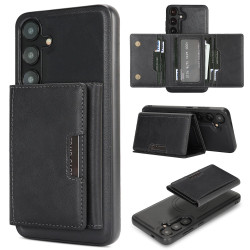 For Samsung Galaxy S24+ 5G Kalebol Strong Magnetic MagSafe Tri-Fold Wallet Leather Phone Case(Black)
