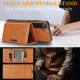 For Samsung Galaxy S24+ 5G Kalebol Strong Magnetic MagSafe Tri-Fold Wallet Leather Phone Case(Brown)