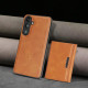 For Samsung Galaxy S24+ 5G Kalebol Strong Magnetic MagSafe Tri-Fold Wallet Leather Phone Case(Brown)