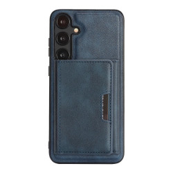 For Samsung Galaxy S24+ 5G Kalebol Strong Magnetic MagSafe Tri-Fold Wallet Leather Phone Case(Blue)