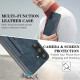 For Samsung Galaxy S24+ 5G Kalebol Strong Magnetic MagSafe Tri-Fold Wallet Leather Phone Case(Blue)