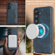For Samsung Galaxy S24+ 5G Kalebol Strong Magnetic MagSafe Tri-Fold Wallet Leather Phone Case(Blue)