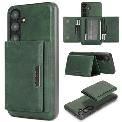 For Samsung Galaxy S24+ 5G Kalebol Strong Magnetic MagSafe Tri-Fold Wallet Leather Phone Case(Green)