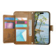 For Samsung Galaxy S24+ 5G Flowers Leaves Zipper Wallet Leather Phone Case with Strap(Brown)