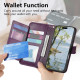 For Samsung Galaxy S24+ 5G Flowers Leaves Zipper Wallet Leather Phone Case with Strap(Purple)