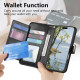 For Samsung Galaxy S24+ 5G Flowers Leaves Zipper Wallet Leather Phone Case with Strap(Black)