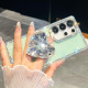 For Samsung Galaxy S24+ 5G Diamond Glitter Gemstone Heart Holder Phone Case(Light Pink)