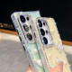 For Samsung Galaxy S24+ 5G Diamond Glitter Pearl Butterfly Four-Corner Shockproof Phone Case(Light Green)