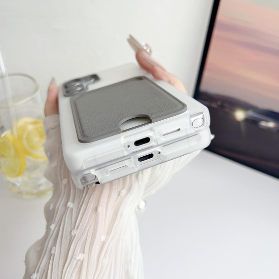 For Samsung Galaxy S24+ 5G Leather Texture Card Bag Shockproof Phone Case(Grey)