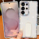 For Samsung Galaxy S24+ 5G Rhinestone Glitter TPU 4-corners Anti-fall Phone Case with Holder(Light Green)