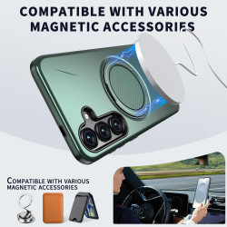 For Samsung Galaxy S24+ 5G Kalebol Magnetic MagSafe Rotation Holder PC Phone Case(Grey Green)