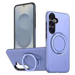 For Samsung Galaxy S24+ 5G Kalebol Magnetic MagSafe Rotation Holder PC Phone Case(Lilac)