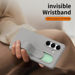 For Samsung Galaxy S24+ 5G Intelligent Control Button Wristband Phone Case(Titanium Gunmetal)