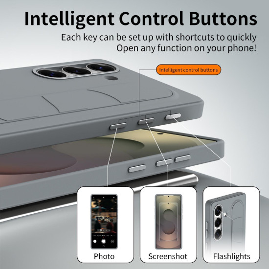 For Samsung Galaxy S24+ 5G Intelligent Control Button Wristband Phone Case(Space Gray)