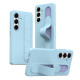 For Samsung Galaxy S24+ 5G Intelligent Control Button Wristband Phone Case(Far Peak Blue)