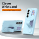 For Samsung Galaxy S24+ 5G Intelligent Control Button Wristband Phone Case(Far Peak Blue)