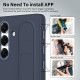 For Samsung Galaxy S24+ 5G Intelligent Control Button Wristband Phone Case(Sapphire blue)