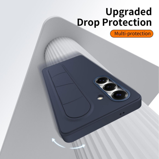 For Samsung Galaxy S24+ 5G Intelligent Control Button Wristband Phone Case(Sapphire blue)