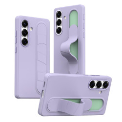 For Samsung Galaxy S24+ 5G Intelligent Control Button Wristband Phone Case(Lola Purple)