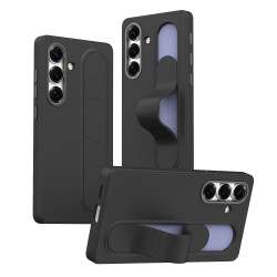 For Samsung Galaxy S24+ 5G Intelligent Control Button Wristband Phone Case(Titanium Shadow Black)