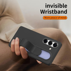 For Samsung Galaxy S24+ 5G Intelligent Control Button Wristband Phone Case(Titanium Shadow Black)