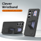 For Samsung Galaxy S24+ 5G Intelligent Control Button Wristband Phone Case(Titanium Shadow Black)